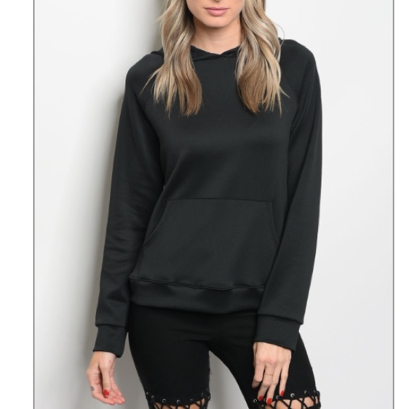 Black pullover hoodie w/ kangaroo pocket, NEW! - Picture 4 of 6